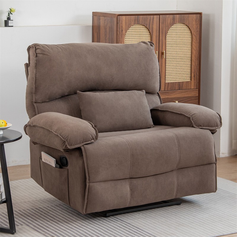27.5" Oversized Manual Recliner Chair Sofa with Heating Vibration Capacity 350lb gallery