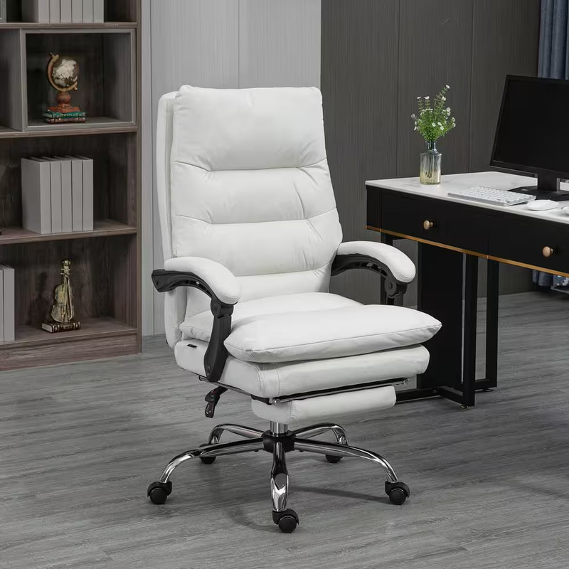 Microfibre Durable Massage Chair 6 Vibration Massage Points Cream White NEW gallery