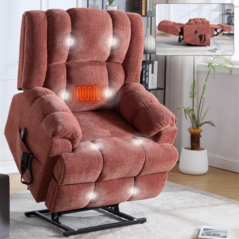 Dual Motor Heat Massage Infinite Position Up to Electric Power Lift Recliners