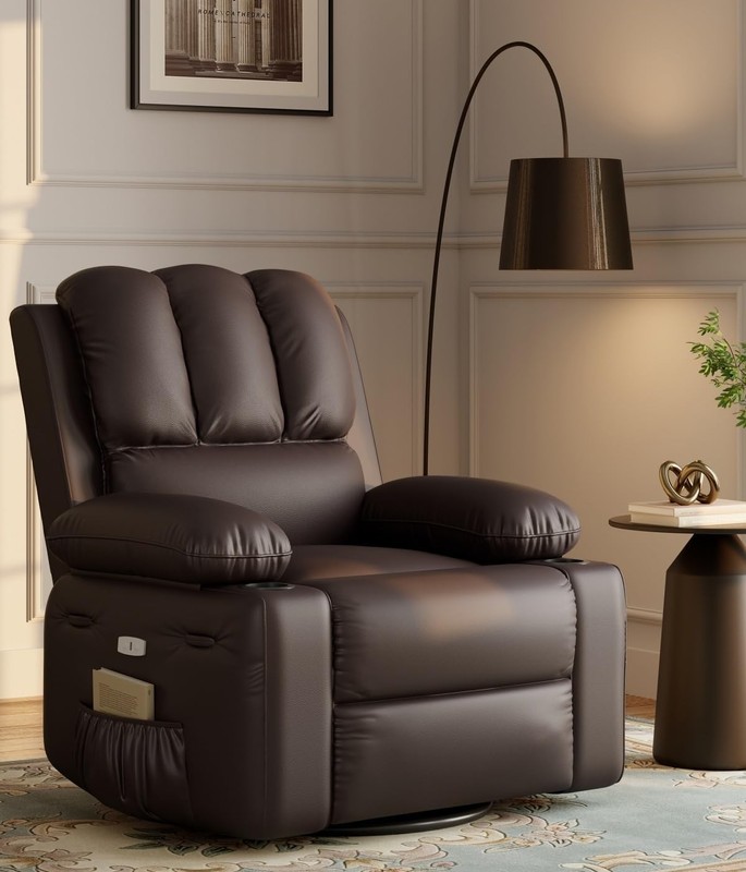 Oversized Electric Recliner, Swivel w Massage Heat,Remote Control & Lounge Chair gallery