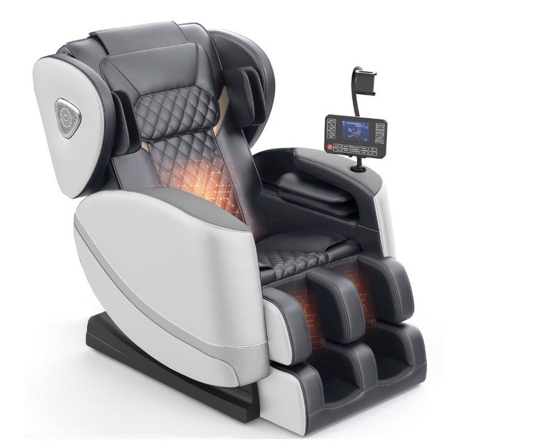 Znines Full Body Massage Chair Zero Gravity Heat Foot Massage Bluetooth Gray
