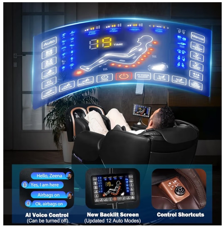 Massage Chair Full Body Brown White And Black Available gallery