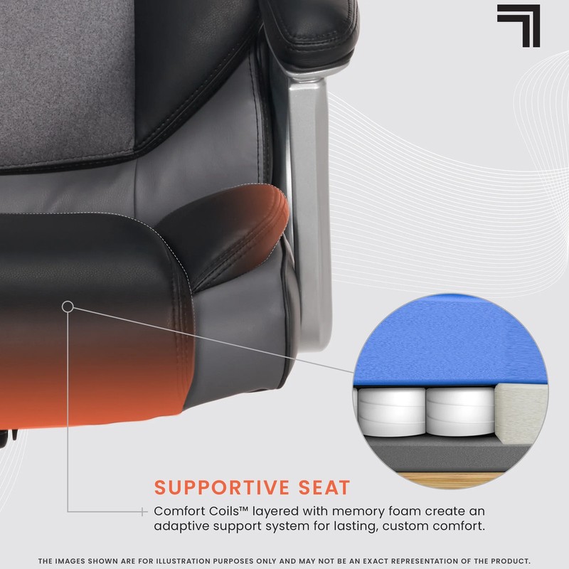 S-120 Massage and Heat Office Chair, Black/Gray gallery