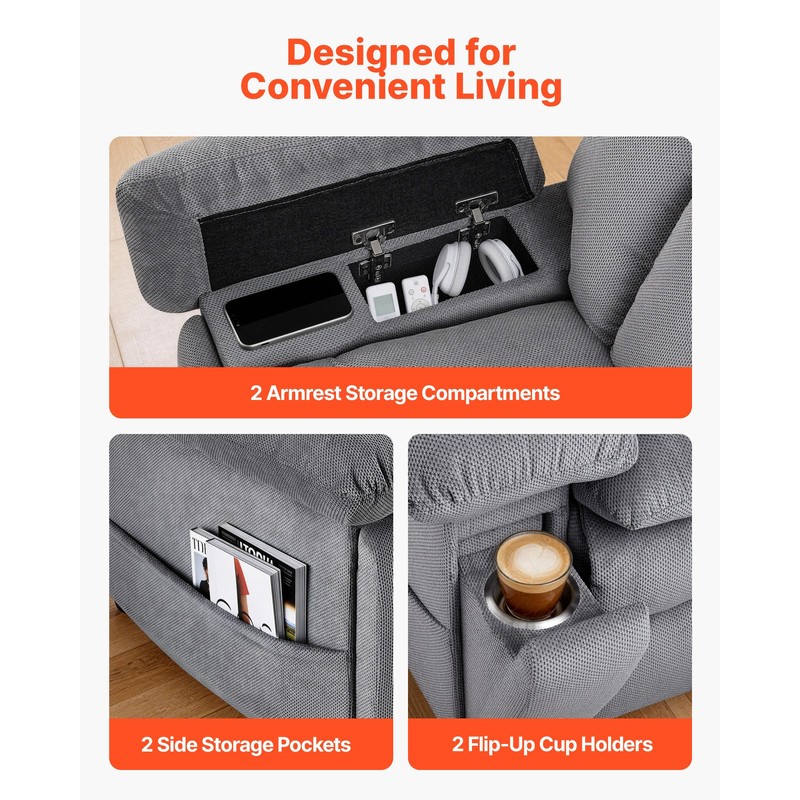Uimoso Power Recliner Chair with Lift, Heat, and Massage, Dual Motor Design gallery