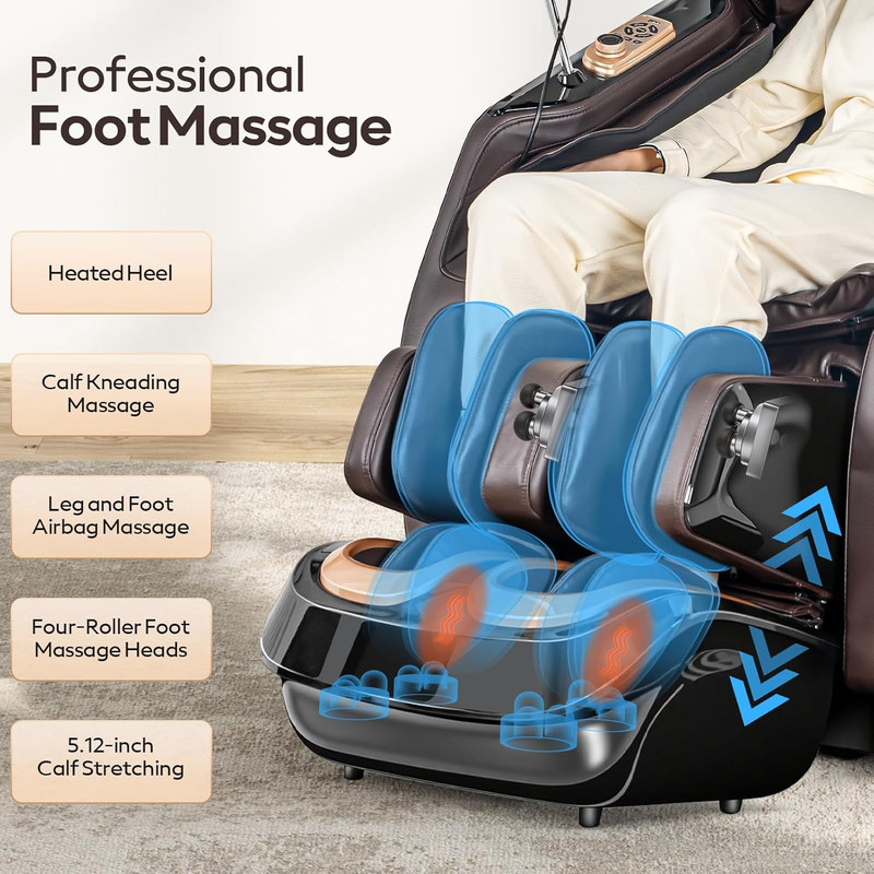 4D Shiatsu Massage Chair with Zero Gravity, Heating, AI Voice & Touch Screen gallery