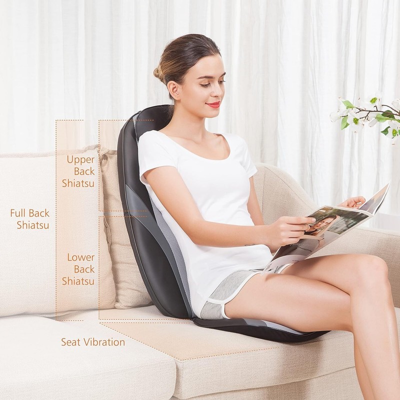 Heated Shiatsu Massage Cushion with Vibration – Perfect Gift for Any Occasion gallery