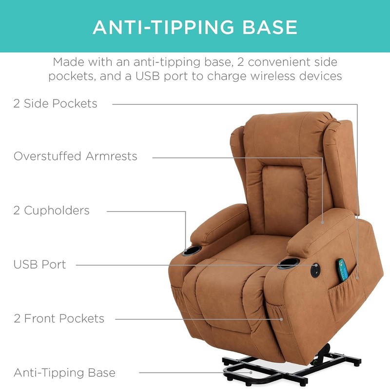 PU Leather Electric Power Lift Chair Recliner Massage Chair Adjustable Furniture gallery