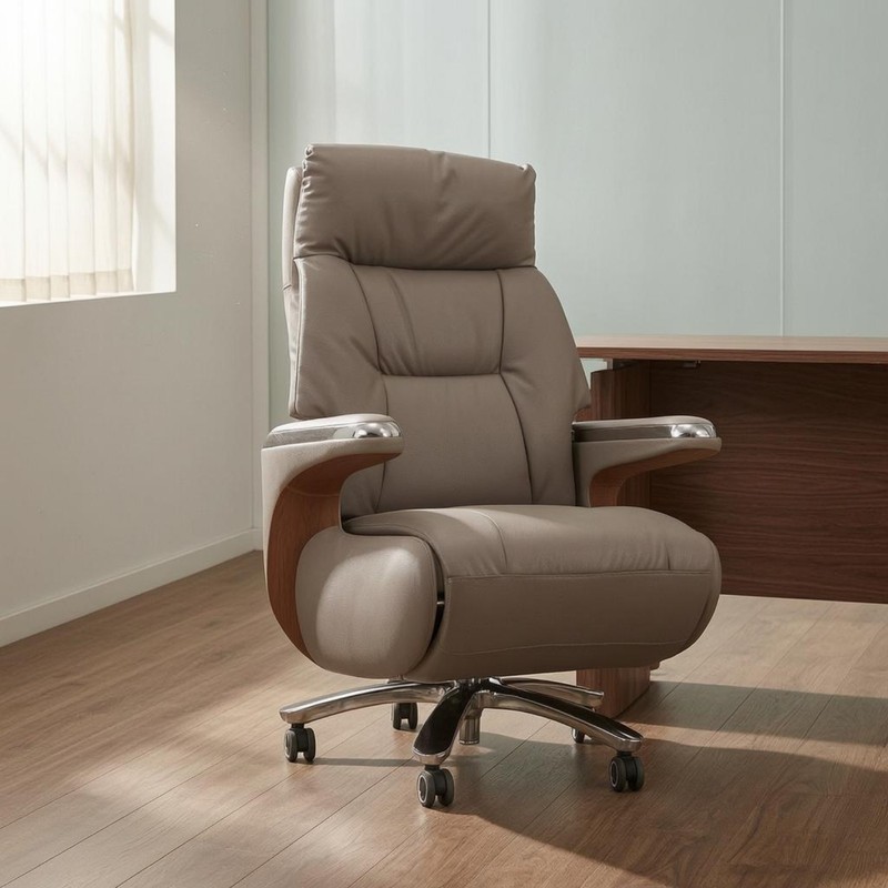 Managerial Office Chair Caster Wheels Reclining Office Chair Upholstered gallery
