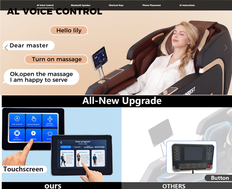 Buy Confidence with Full Body Massage Chair AI Voice control SL Track Recliner gallery