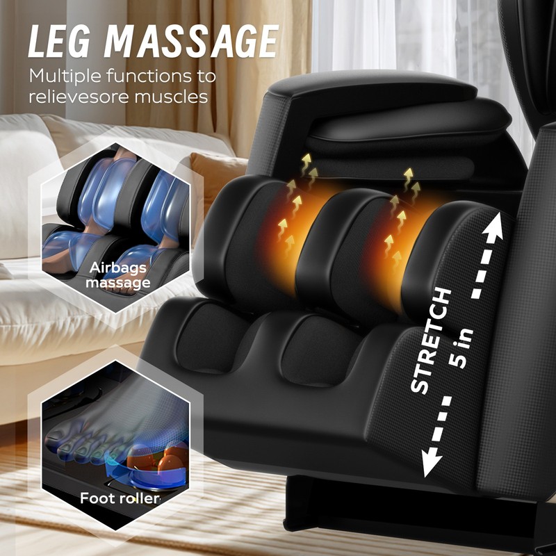 Full Body Air Pressure Shiatsu Massage Chair Recliner ZERO GRAVITY Foot Roller gallery