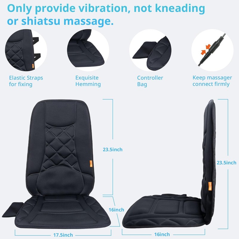 10-motor vibrating massage cushion and back massager, suitable for chairs. gallery