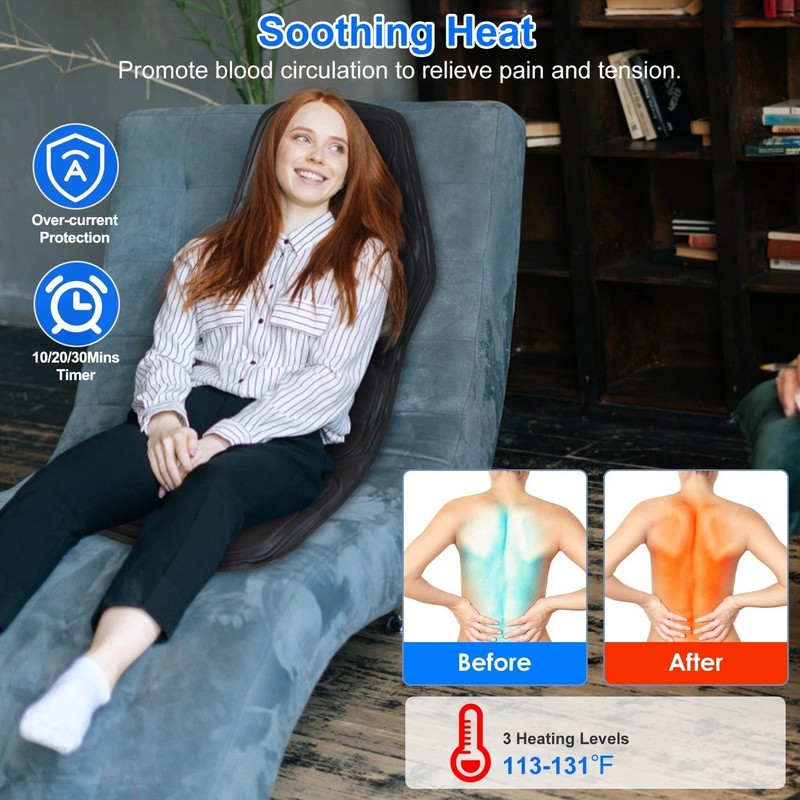 Full Body Massage Chair Pad with Heat, 8 Modes 9 Intensities, Home Office Car gallery