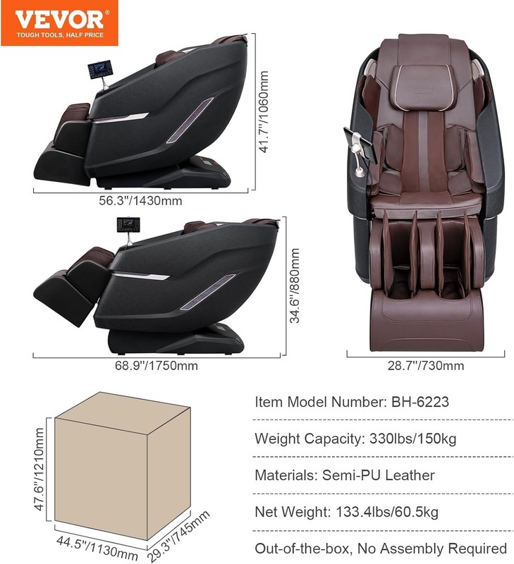 Luxury Full Body 3D Shiatsu Massage Chair - Zero Gravity Recliner with Bluetooth gallery