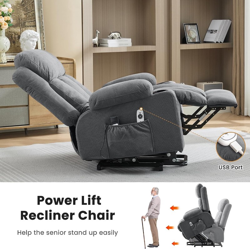 Power Lift Recliner Chair for Elderly with Vibration Massage and Lumbar Heating gallery