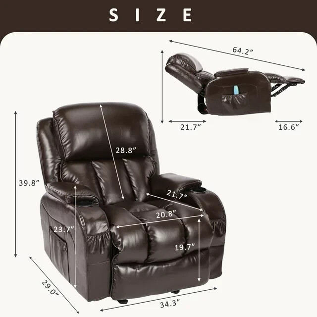 Massage Swivel Rocker Recliner Chair with Vibration Massage and Heating Pad gallery