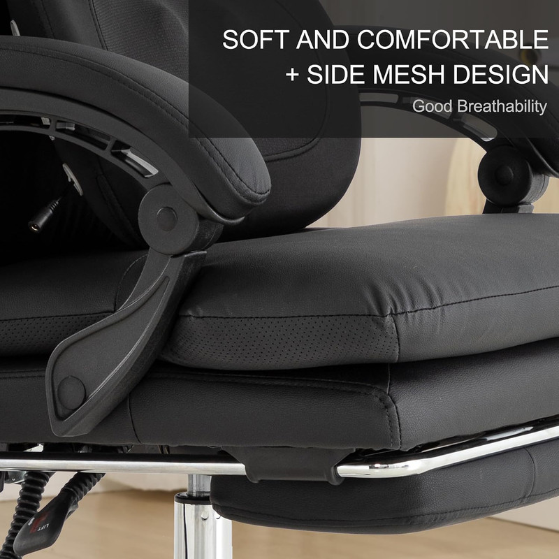 Kneading Massage Executive Office Chair with Heated,90-135° Reclining Chair with gallery