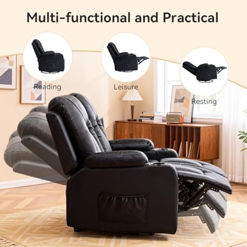 Living Room Furniture Set,Faux Leather Manual Recliner Sofa Sets with 3+1+1 gallery