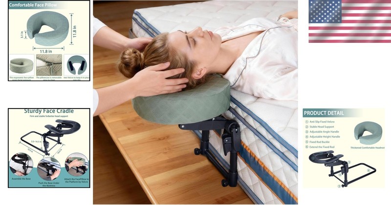Space-Saving Adjustable Massage Headrest for Home Bed - Perfect for Recovery gallery