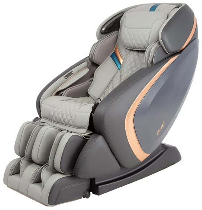 Gray Osaki Admiral II L-Track Lumbar Heat Zero-G Bluetooth USB Massage Chair