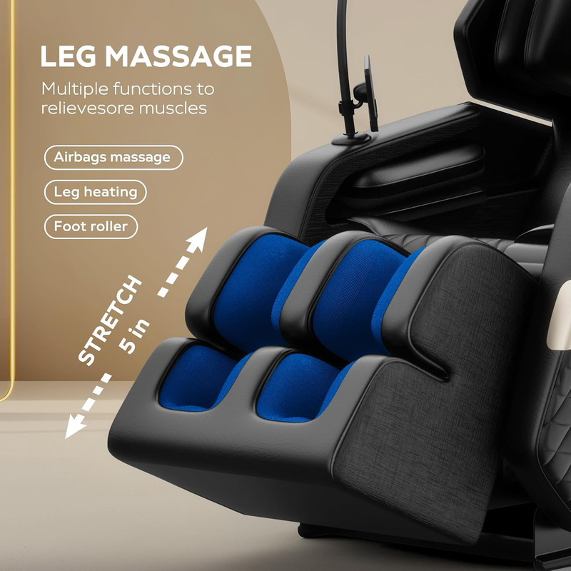 Zero Gravity Massage Chair with Heat, Foot Roller & Bluetooth Speakers - Black gallery
