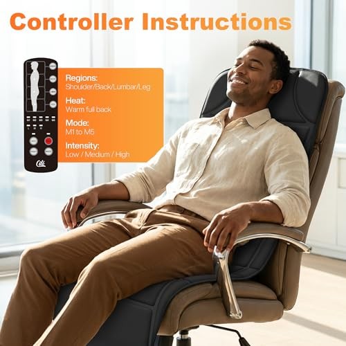 Full Body Massage Mat with Heat, Upgrade Graphene Heating Vibration Back Black gallery