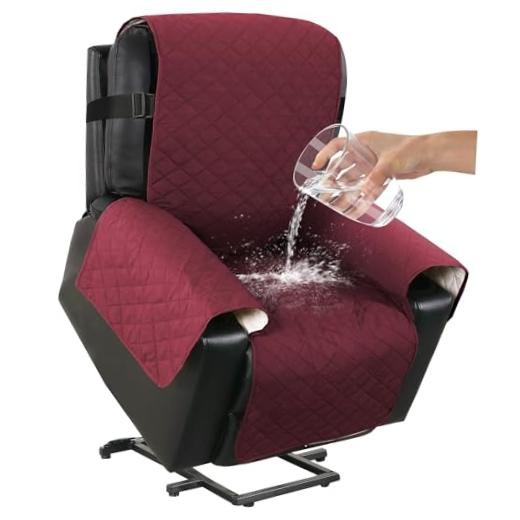 100% Waterproof Power Lift Recliner Cover for Power Lift Recliner 22" Burgundy