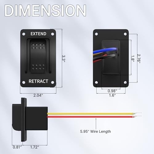 RV Jack Switch 387874 Electric Power Stabilizer Jack Rocker - Momentary gallery