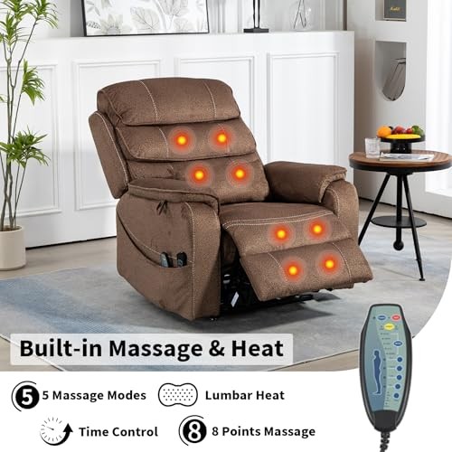 Power Lift Recliner Chair for Adults Elderly, Dual Motor Infinite Brown gallery