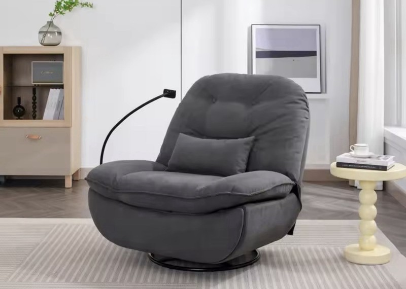 Gray Heated Electric Massage Recliner Chair USB Adjustable Fabric Upholstery gallery