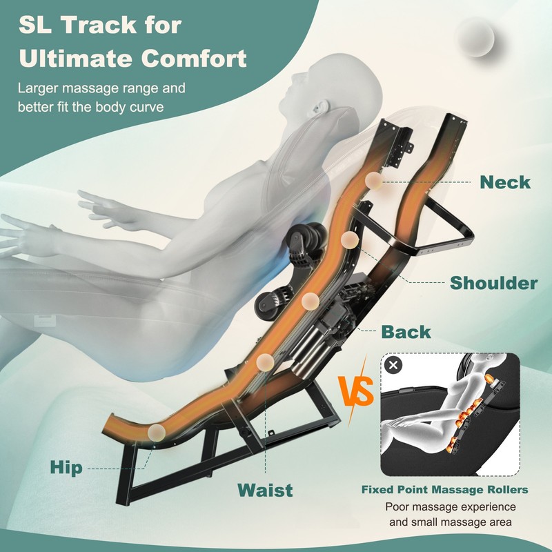 Full Body Zero Gravity Massage Chair w/ 17.5” x 17.5” Thrown Pillow Green gallery