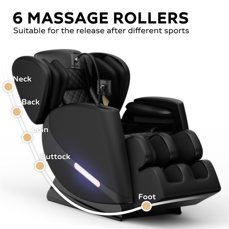 Zero Gravity Massage Chair Recliner with Full Body Air Pressure & Heating Black gallery