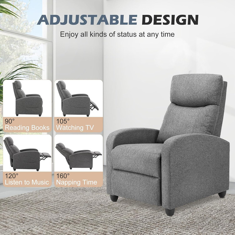Massage Recliner Chair for Adults, Adjustable Home Theater Seating with Lumbar S gallery