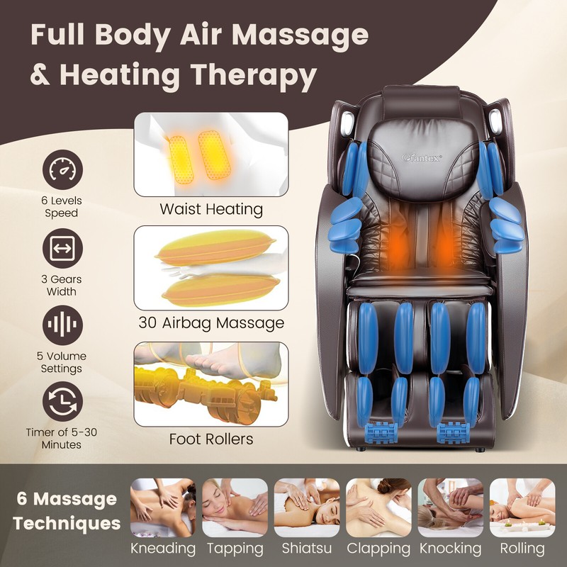 Zero Gravity SL Track Full Body Massage Chair w/ Heat Foot Roller Voice Control gallery