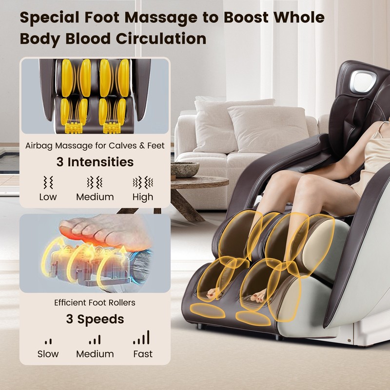 Full Body Massage Chair w/ Voice Control Heat Foot Roller Free Indoor Delivery gallery