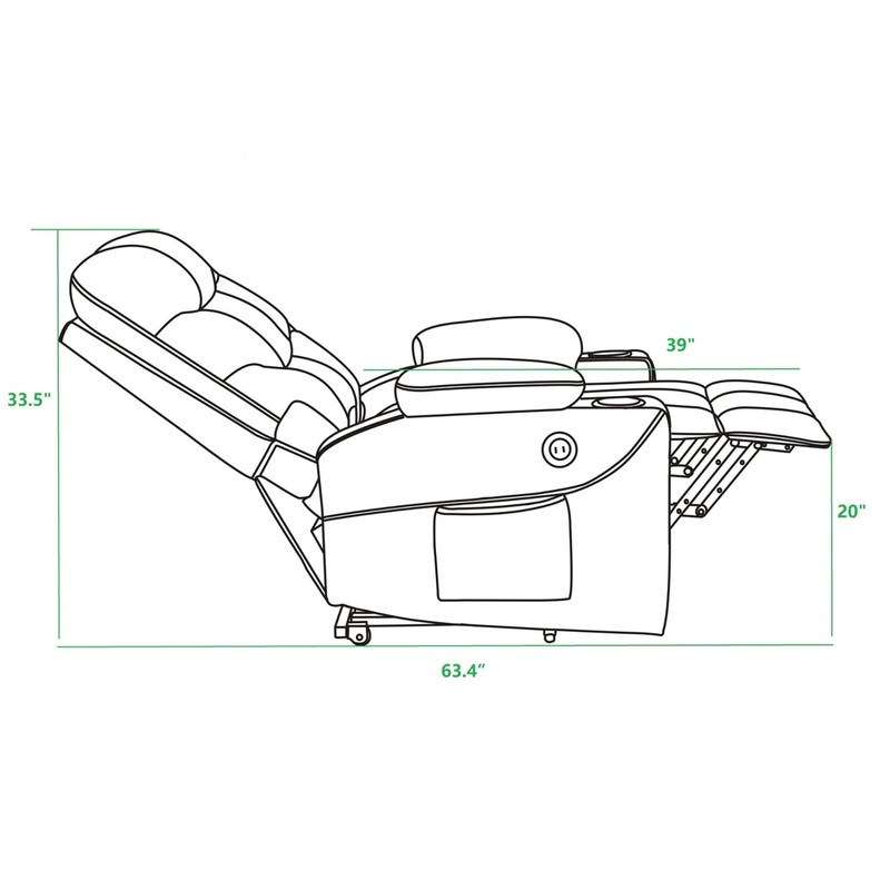 Power lift recliner chair, heated and massage for elderly assistance.  gallery