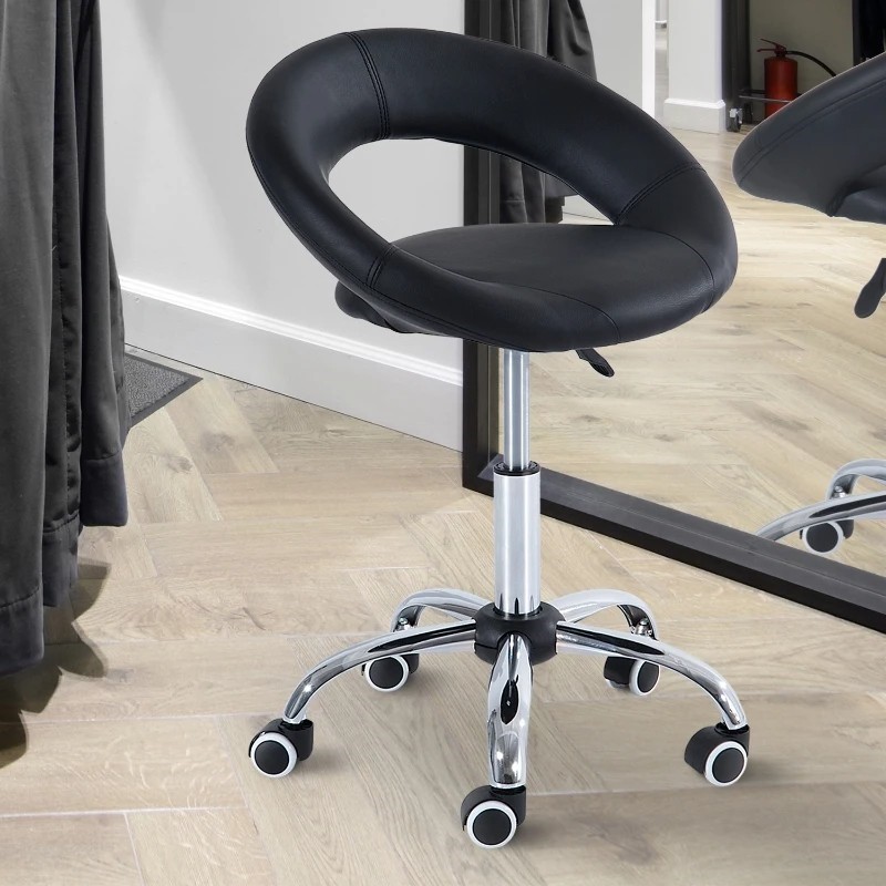 Black Hydraulic Rolling Swivel Massage Stool Chair for Salon or Spa Use