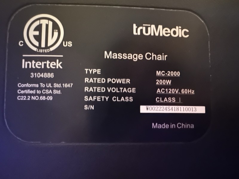 TruMedic MC-2000 Massage Chair gallery