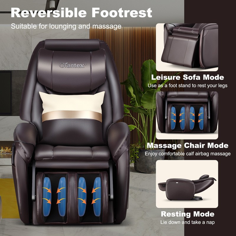 Full Body SL Track Zero Gravity Massage Chair w/ Pillow Reversible Footrest Heat gallery