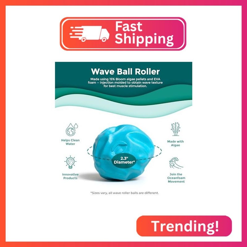 Oceanfoam Wave Massage Ball Roller – Textured Lacrosse Ball for Plantar Fasciiti gallery