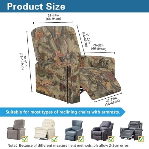 Lazy Boy Recliner Chair Covers That Stay in Place Recliner Covers Camo Branches gallery
