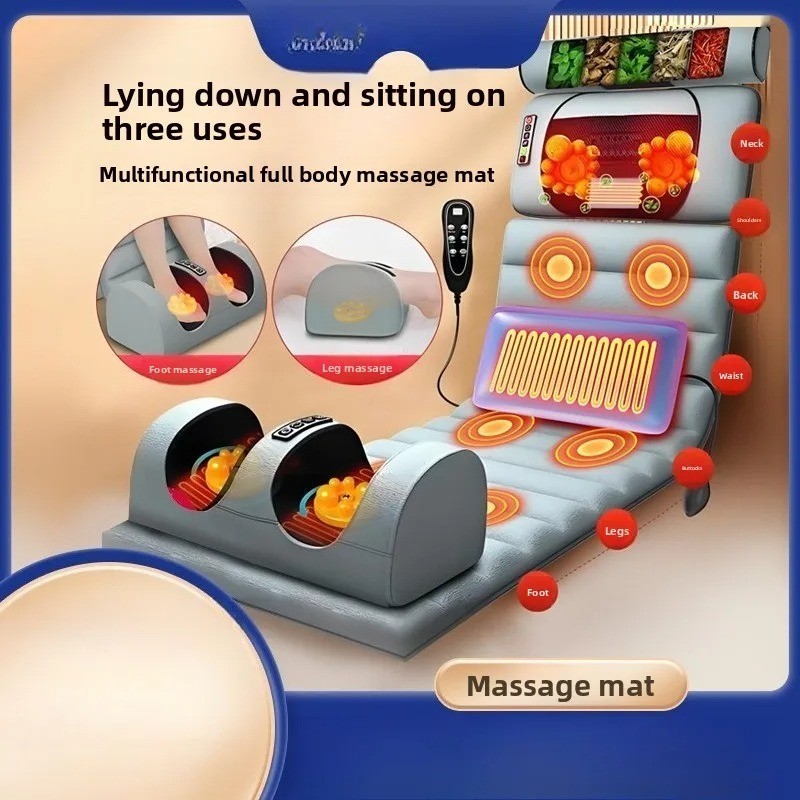 Electric Massage Mattress Vibrating Heating Pad Full Body Stress relief Massager