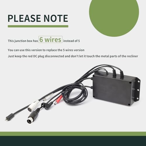 Fit for IDENO 6 Wire Junction Box/Control Box for Power Recliner 5 Pin 6 Wire gallery