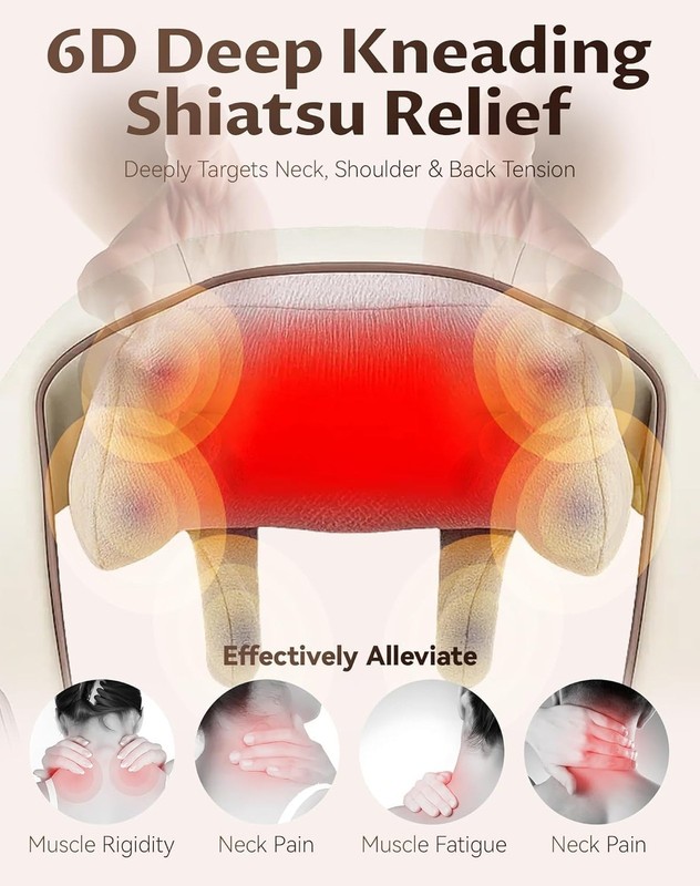 Neck Massager with Heat,Therapexa Neck & Shoulder Massager,6D Shiatsu Back Ma... gallery