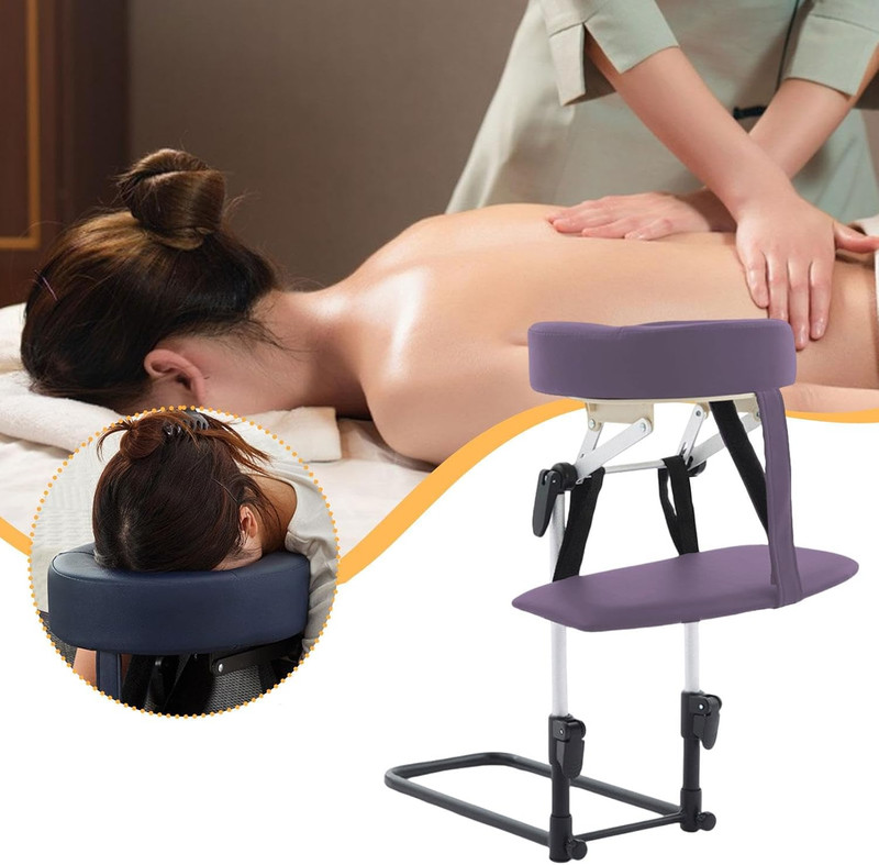 Portable Adjustable Massage Kit with Headrest & Armrest - Purple gallery