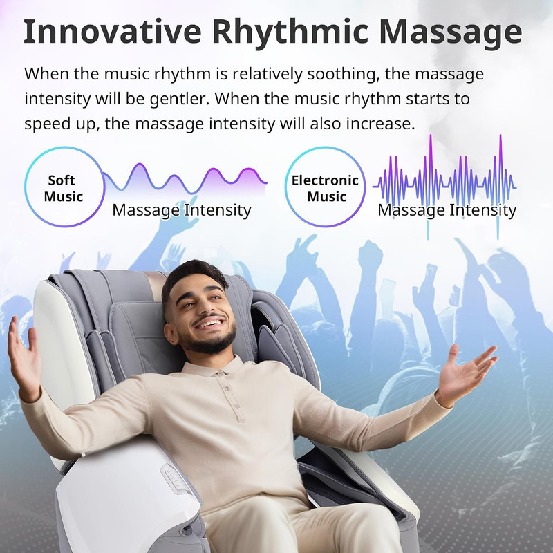4D Full Body Massage Chair with Heating, Bluetooth, and Extended SL-Track gallery