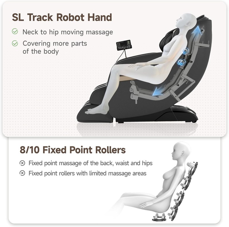 Real Relax Upgraded 2D SL-Track Massage Chair, Recliner FullBody Zero Gravity gallery