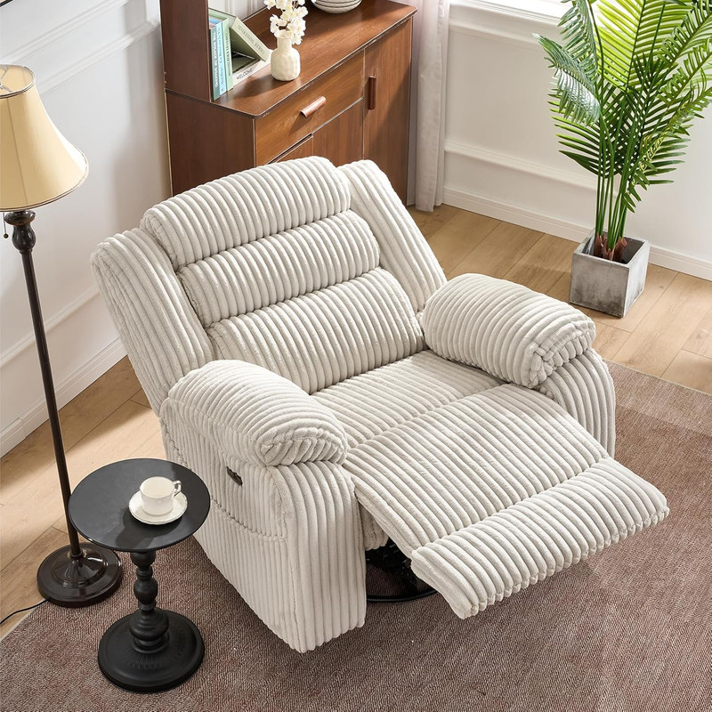 Power Swivel Rocker Recliner Chair for Adults with Massage and Heat, USB and Typ gallery