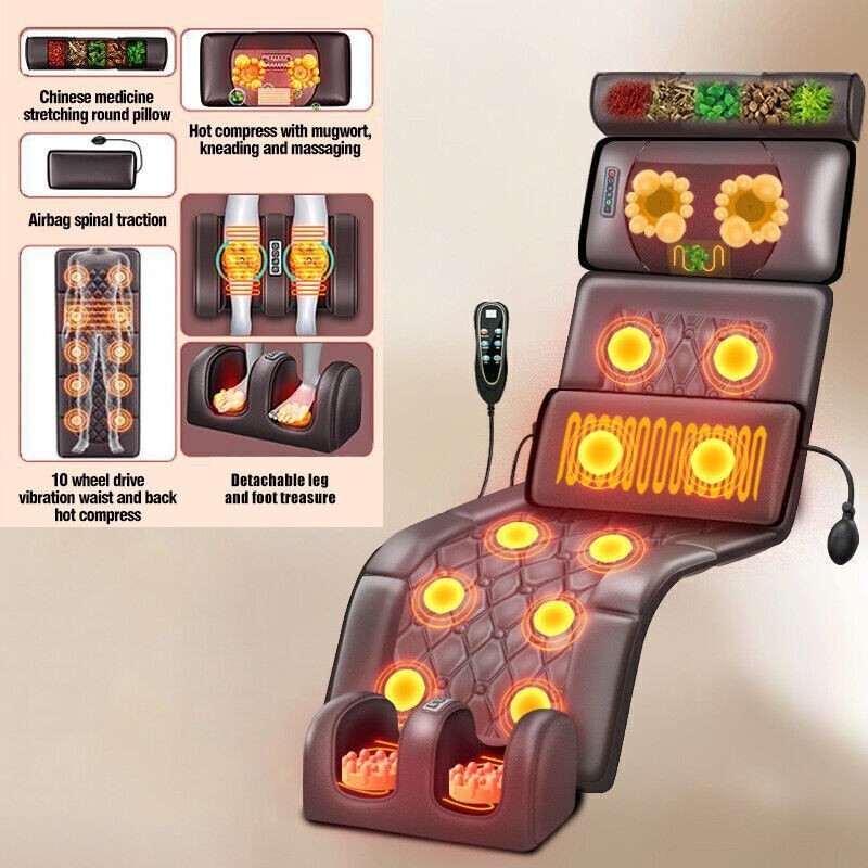 Electric Massage Mattress Heating Cushion Neck Back Foot Pain Relief Body Relax gallery