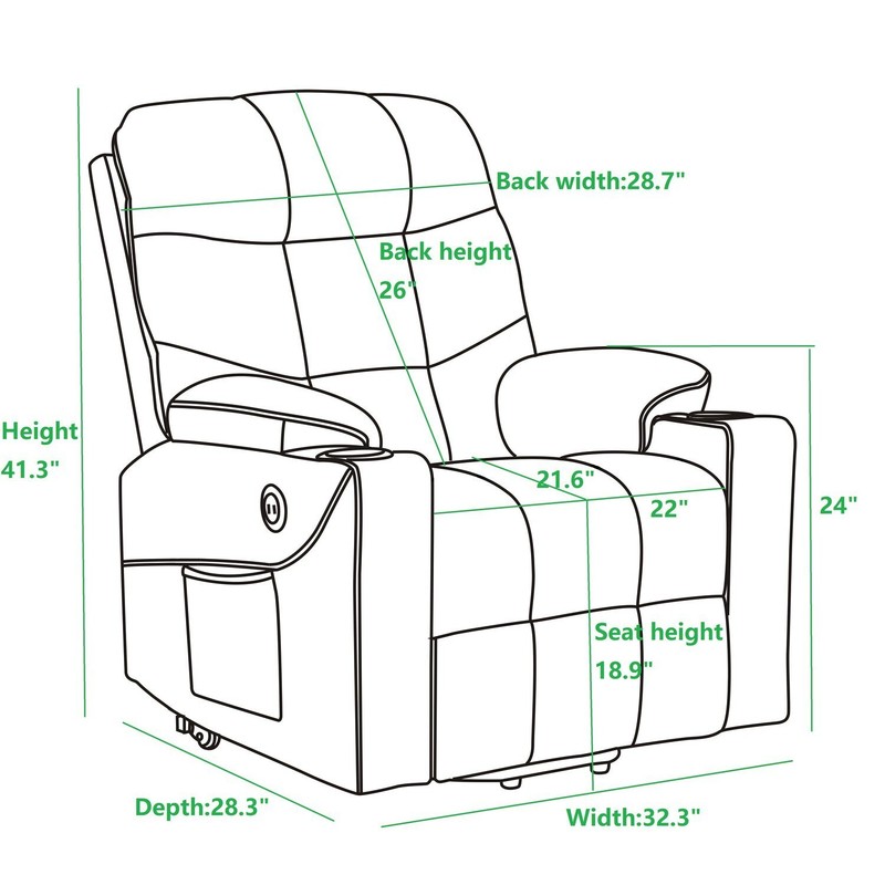 Power lift recliner chair, heated and massage for elderly assistance.  gallery