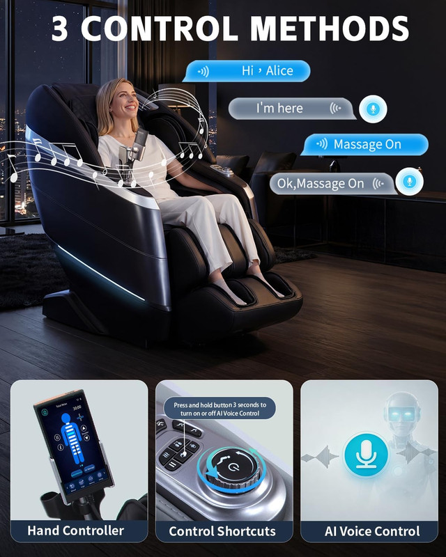 4D Full Body Massage Chair with Zero Gravity, 36 Airbags & AI Control gallery